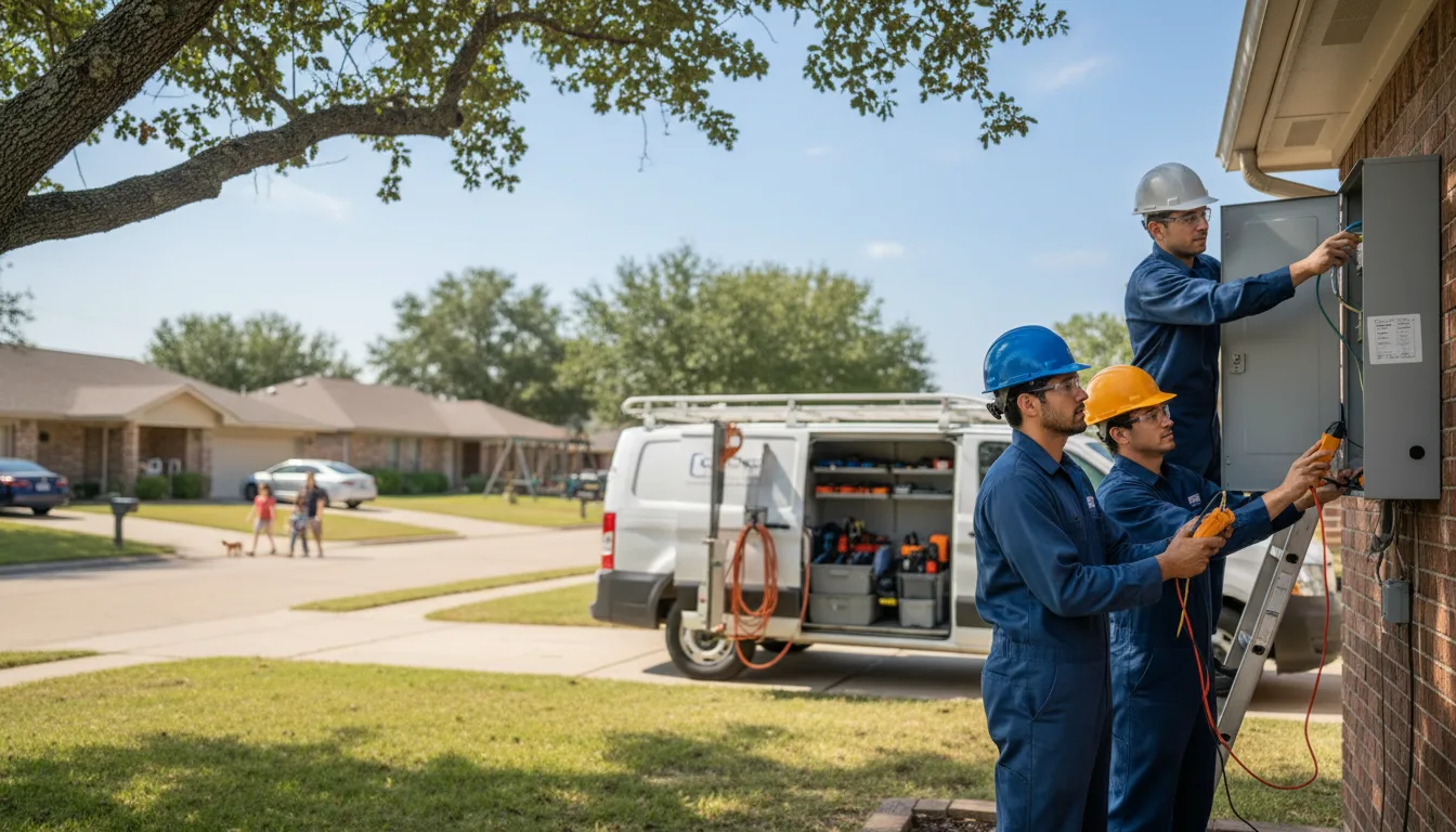 Certified electrician providing emergency electrical services in Castell, TX